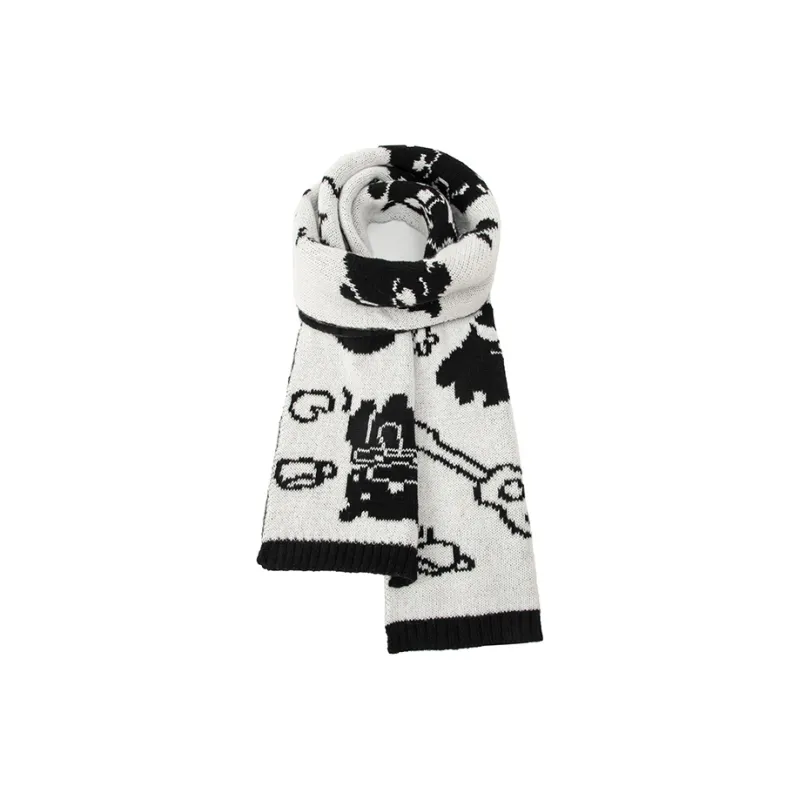 BAIJUAN Knit Scarves Unisex-5