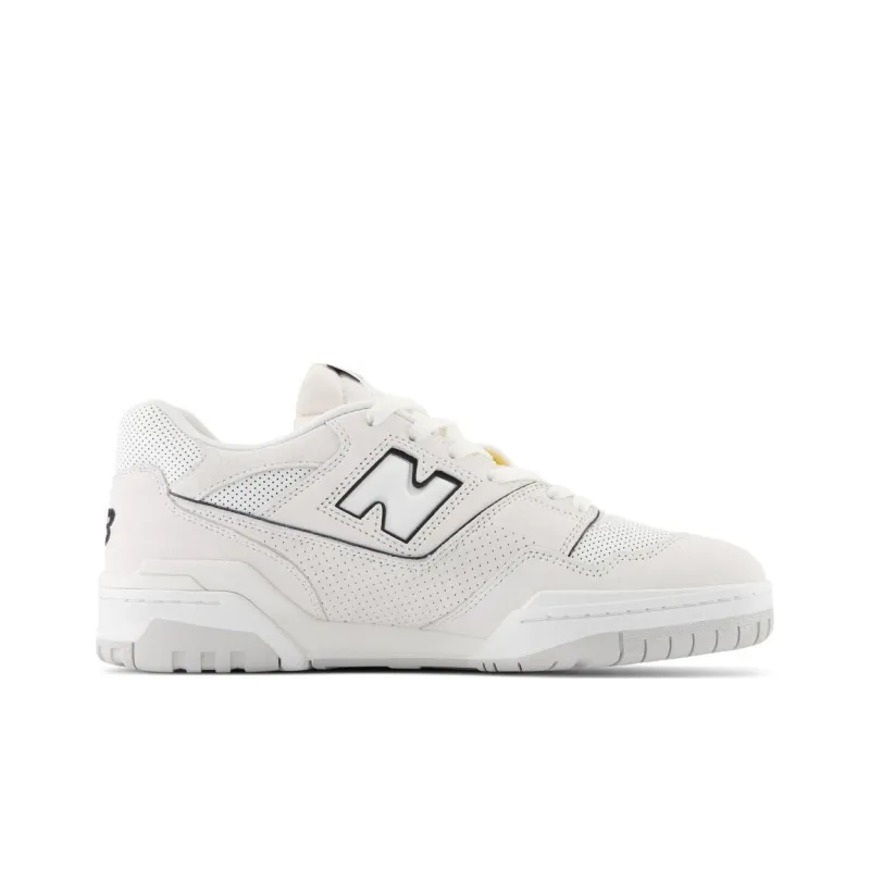New Balance 550 White Perforated Leather Black-1