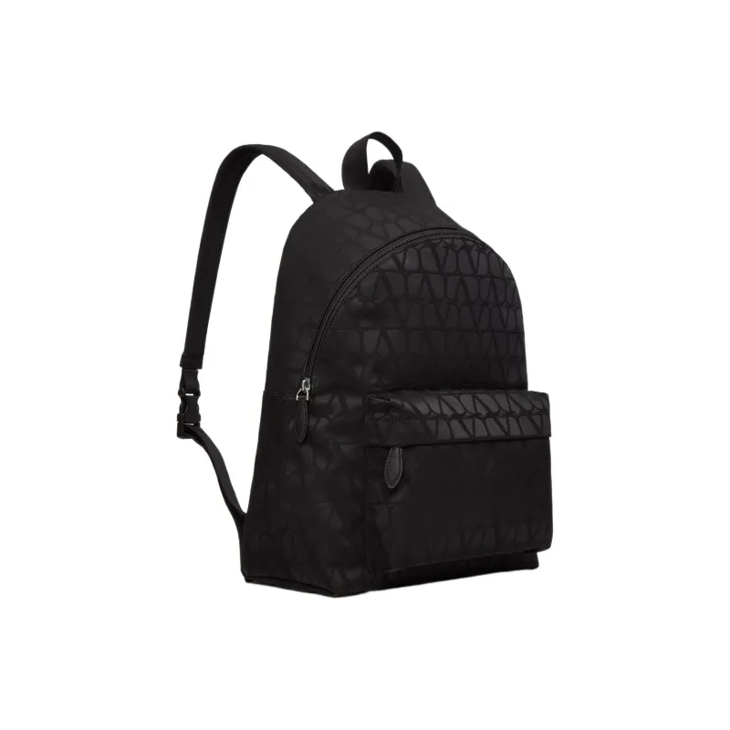 Valentino Jacquard Backpack Regular Men's Black-1