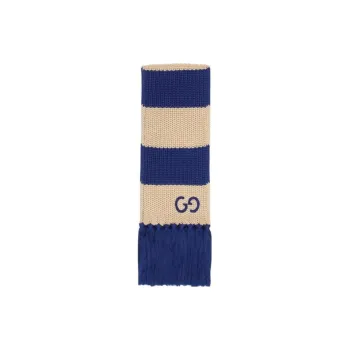 GUCCI Knit Scarves Unisex Blue/Khaki