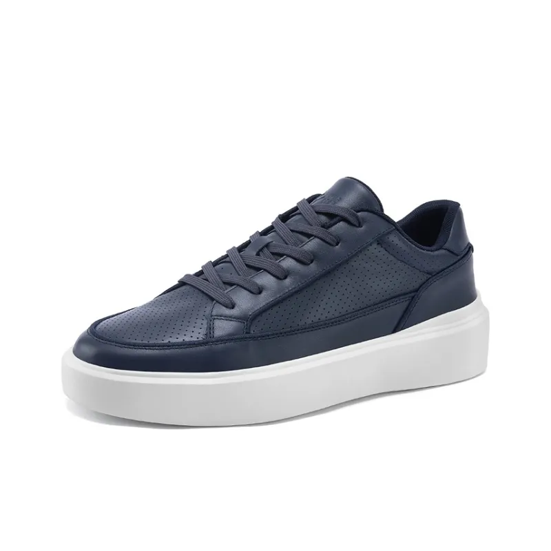 WALK SOUL Anti-Slip Wear-Resistant Breathable Moisture-Wicking Low-Top Skateboard Shoes Men's Black White Dark Blue-15
