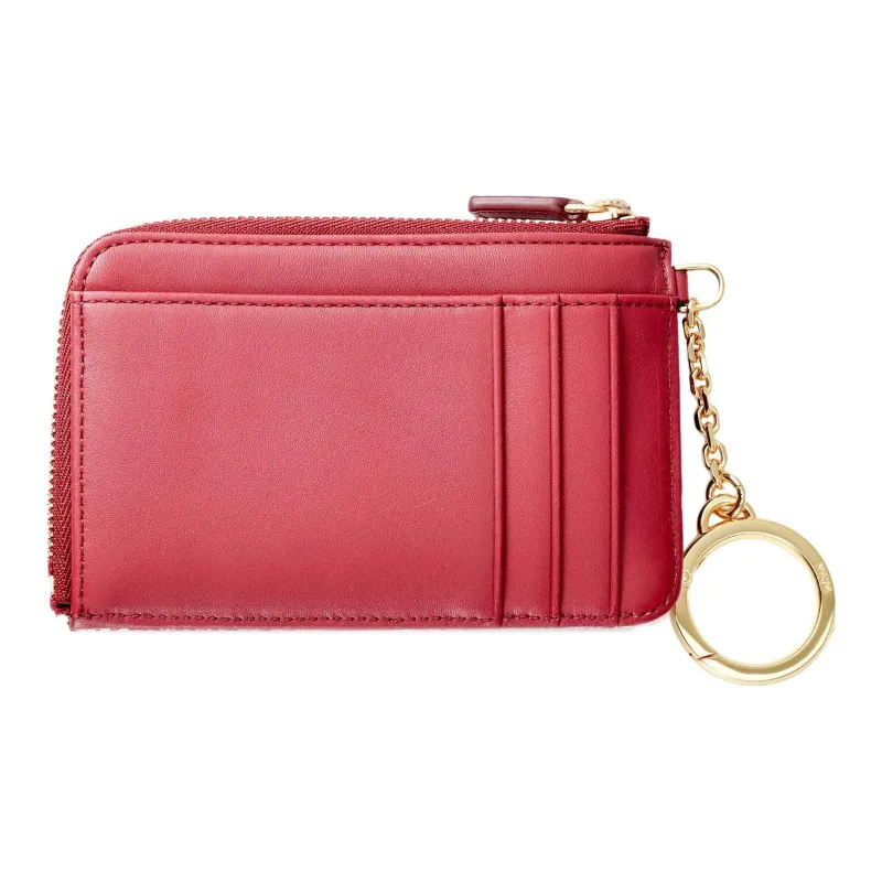 MCM Fabric With Leather Card Holder Mini Women's Red-1