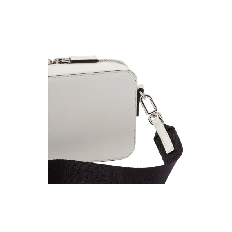 PRADA Brique Leather Crossbody Bag Shoulder Bag Men's White-5