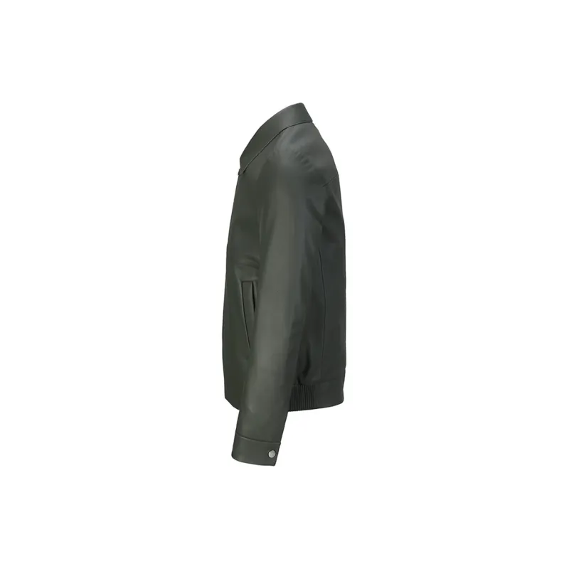 DAVID NAMAN Leather Jacket Men's Green-2