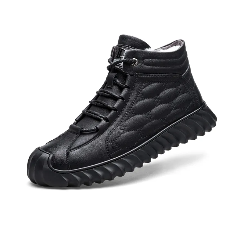 EGCHI Casual Shoes Men High Top Black-0