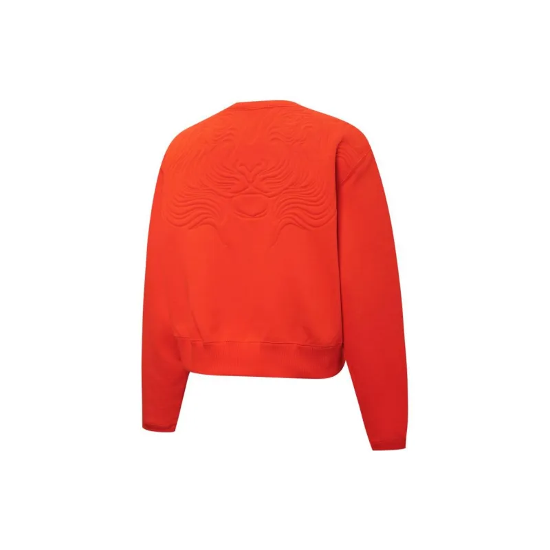 PUMA SNOW TIGER SNOW TIGER Boxy Crew Sweatshirt Women's Orange-1