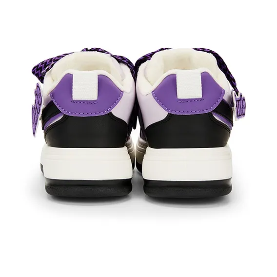KARLIE KELLER Warm Height Increasing Wear Resistant Slip Resistant Low Top Skateboard Shoes Women's Black Purple-4