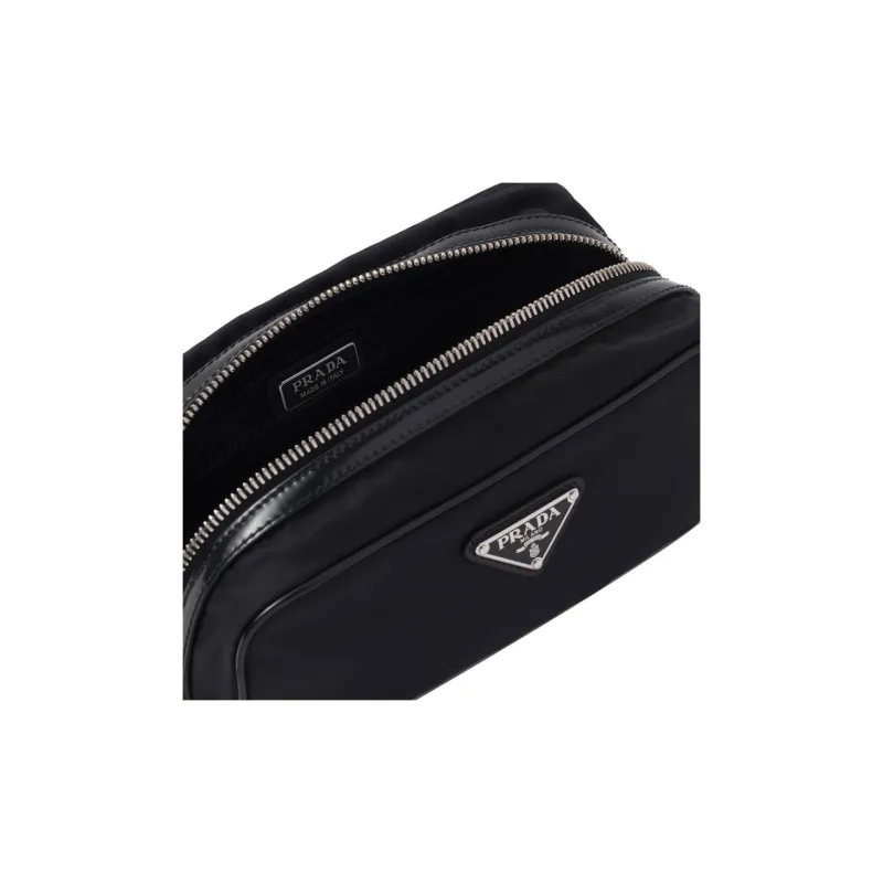 PRADA Re Nylon Fabric With Leather Clutch Regular Men's Black-4