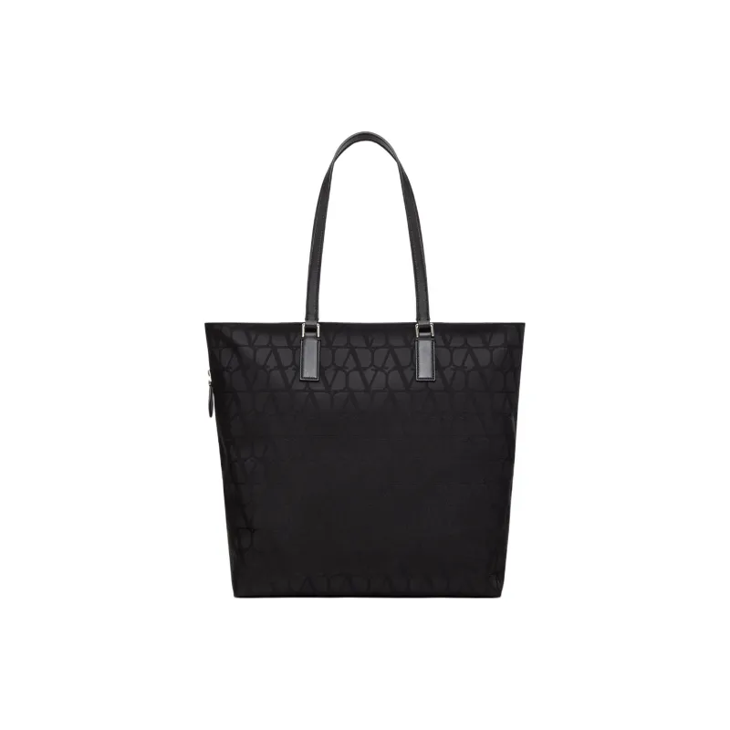 Valentino Calfskin Detail Tote Bag Shopping Bag Shoulder Bag Handbag Regular Men's Black-0