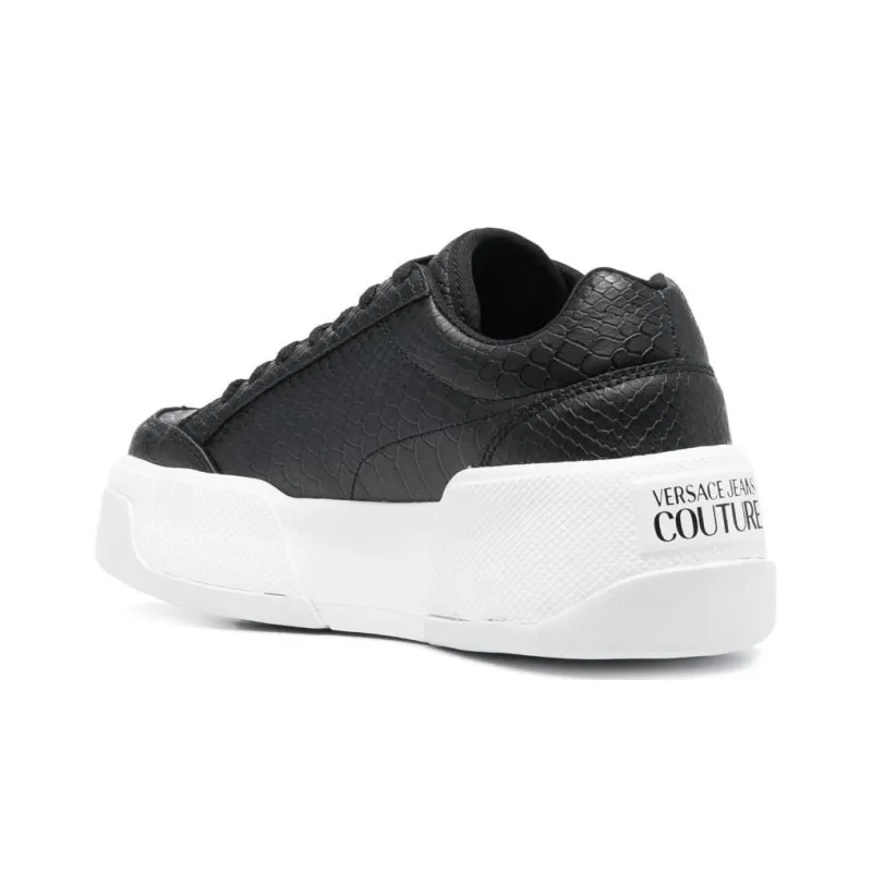 VERSACE JEANS Low Top Skateboard Shoes Women's Black-4