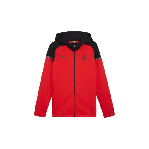 PUMA AC Milan Football Casuals Hooded Jacket Jacket Men's Red-Black