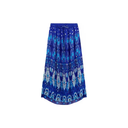 ZARA Casual Long Skirts Women's Blue