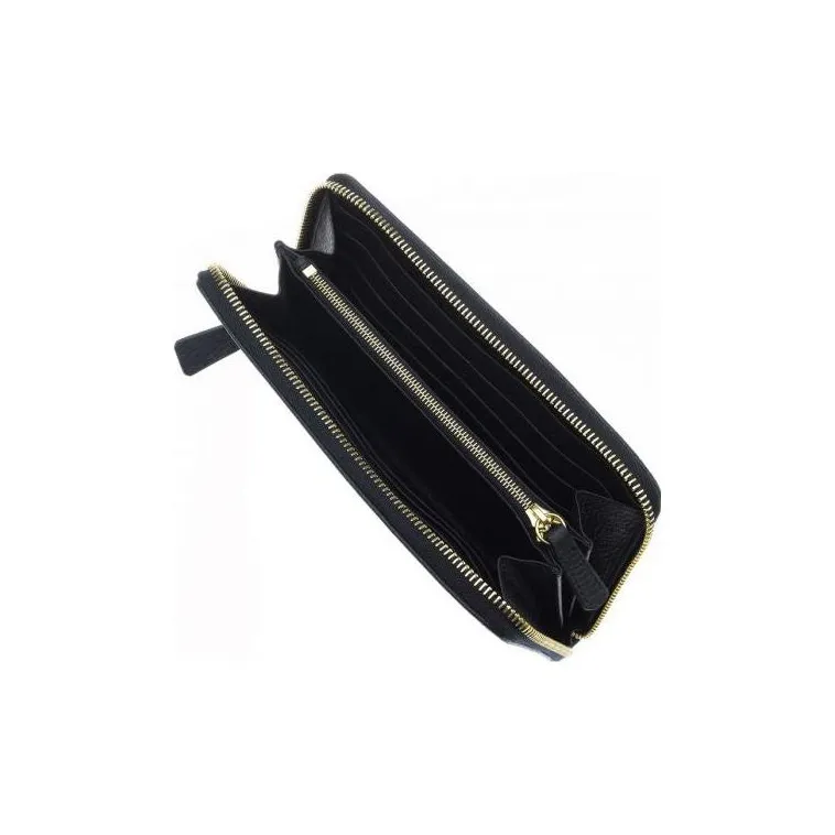 RAPPORT Genuine Leather With Beaded Surface Leather Wallet Large Size Women's Black-1