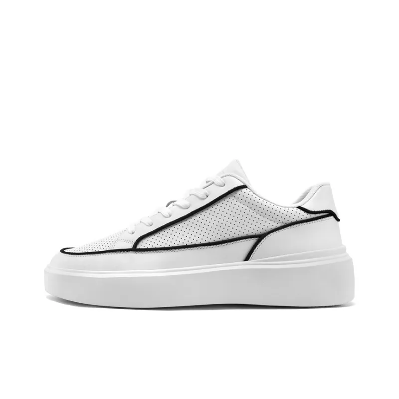 WALK SOUL Anti-Slip Wear-Resistant Breathable Moisture-Wicking Low-Top Skateboard Shoes Men's Black White Dark Blue-7