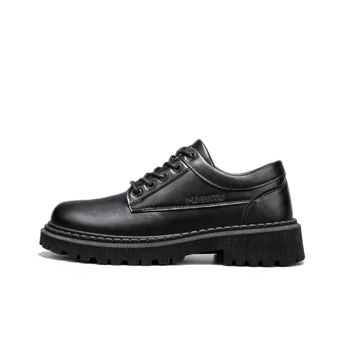 HUANQIU Men's Casual Shoes Men Low-Top Black