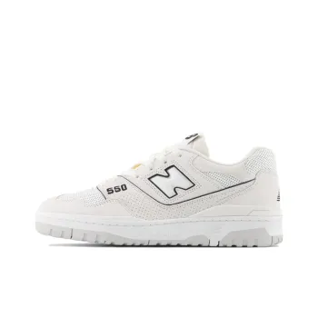 New Balance 550 White Perforated Leather Black