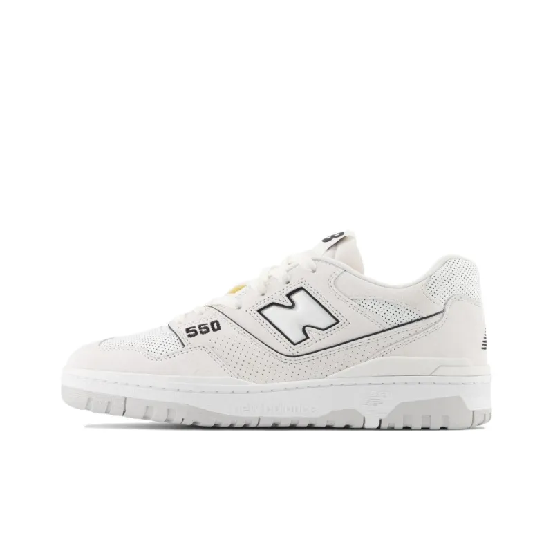 New Balance 550 White Perforated Leather Black-0