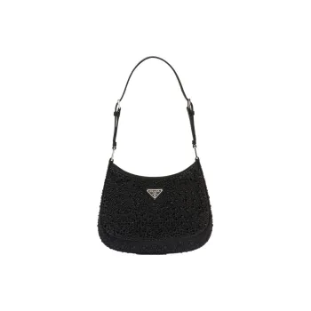 PRADA Cleo Fabric Shoulder Bag Women's Black