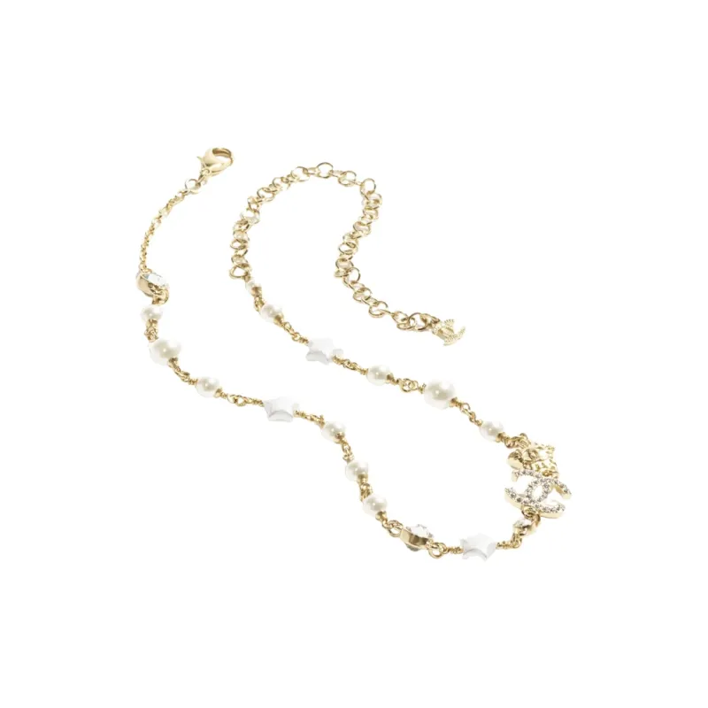CHANEL Pearl Necklaces Women's Gold-1