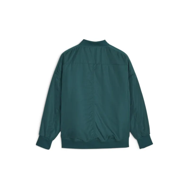 PUMA Fall 2022 T7 Collection T7 Shiny Bomber Jacket Women's Green-1