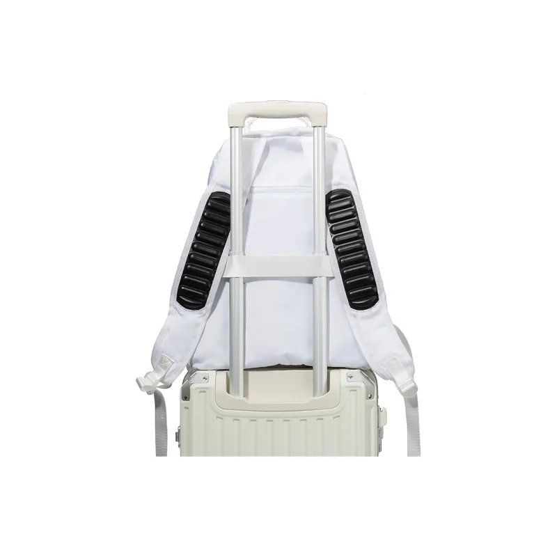 LOVERPUSS Polyester Casual Sports Double-Shoulder Backpack Regular Unisex Dazzling Color White-5