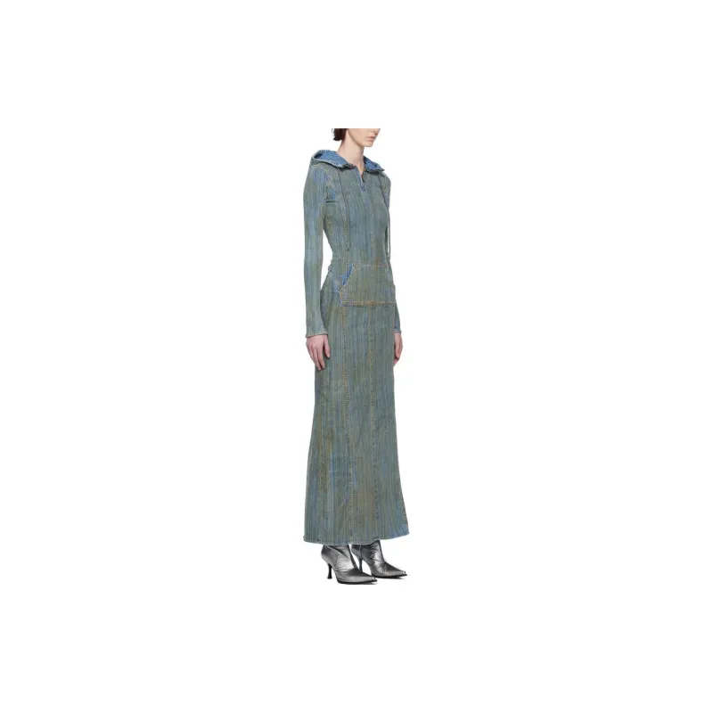 DIESEL Long-Sleeved Dresses Women's Light Blue-2