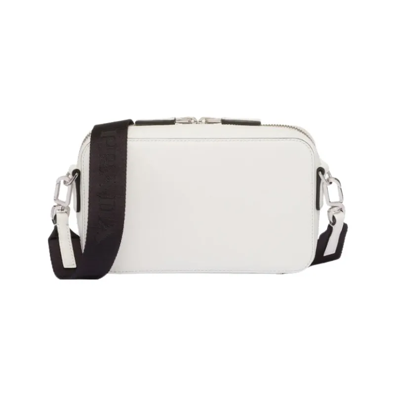 PRADA Brique Leather Crossbody Bag Shoulder Bag Men's White-1