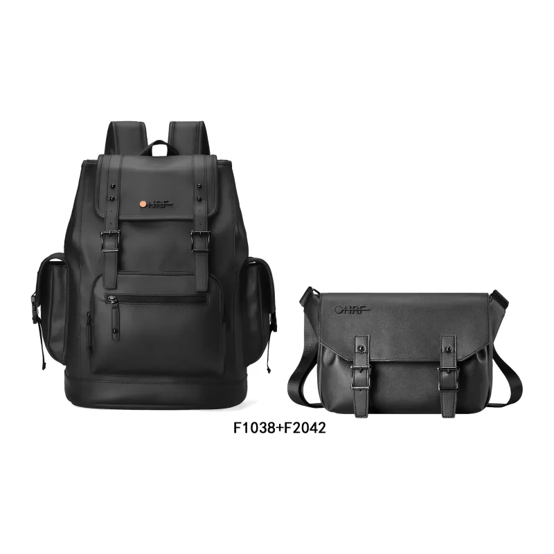ONRF PVC Backpacks Laptop Bags Backpack Large Size Unisex Cool Black-48