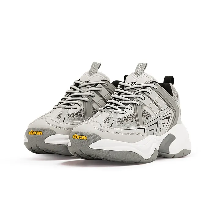 VILNEX Wear Resistant Breathable Slip Resistant Low Top Chunky Sneakers Unisex Dark Gray-2