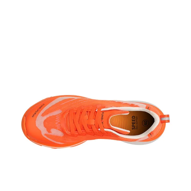 Kung Fu Run Cushioning Anti Slip And Wear Resistant Breathable Support Low Top Running Shoes Unisex Sun Orange Red-7