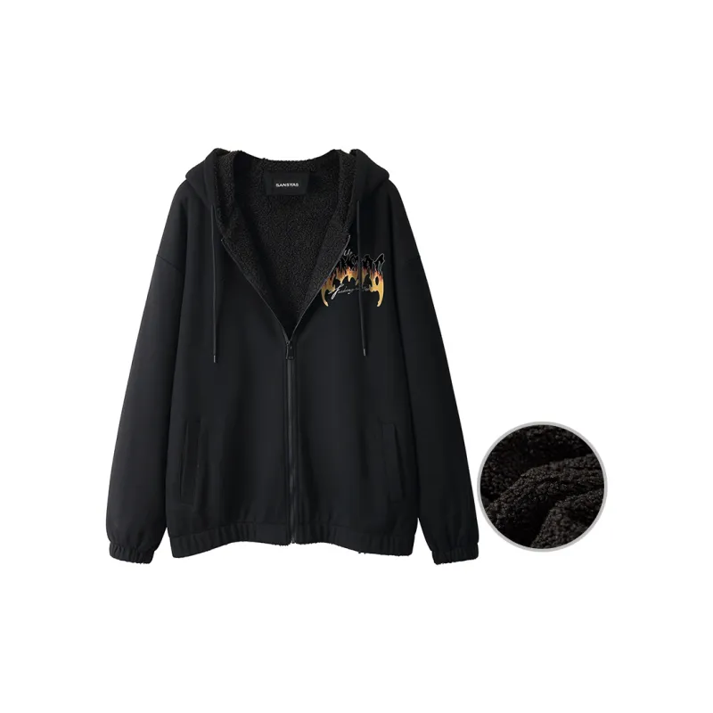 SANSYAS Jackets Coats Unisex Black-1