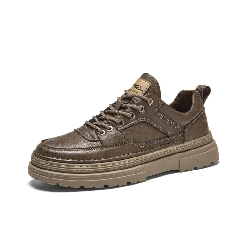 G.N.SHIJIA Men's Casual Shoes Men Low Top Black/Khaki-1