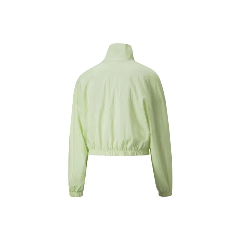 PUMA Dare To Woven Cropped Track Jacket Jacket Women's Green-1
