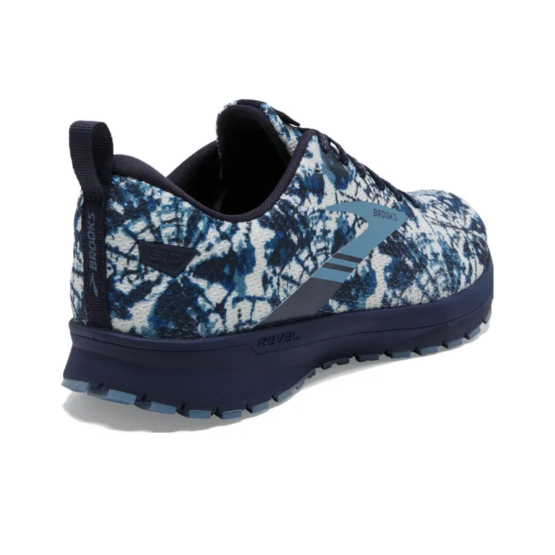 Brooks Revel 5 Durable Breathable Low-Top Running Shoes Men's Blue White-3