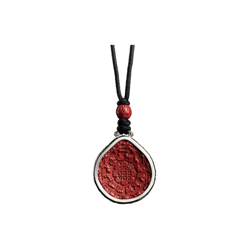 Moonstone Edge Reconstructed Cinnabar Jade Pendants Unisex-0