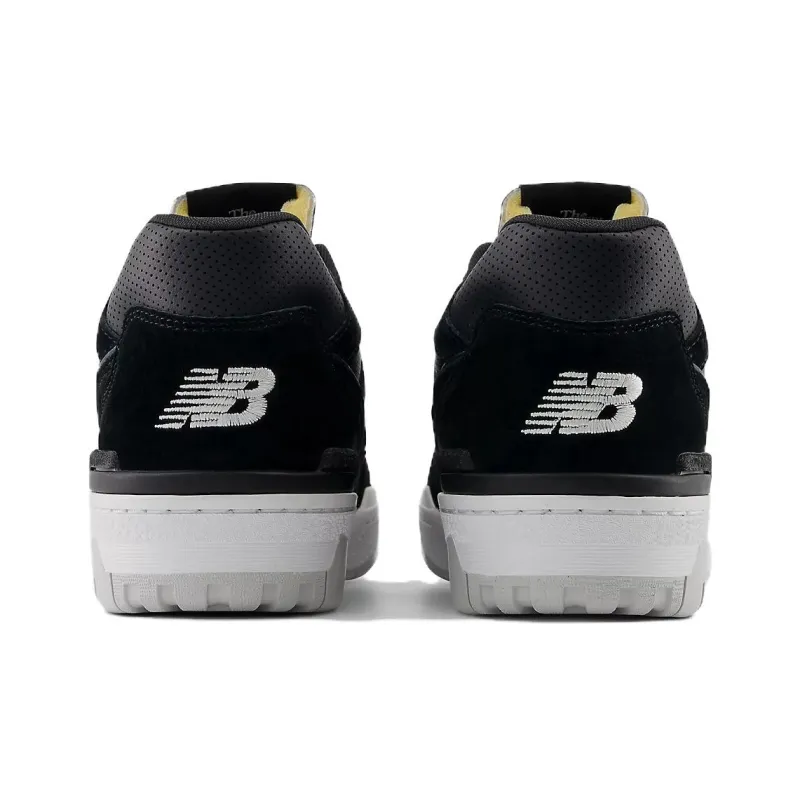 New Balance 550 Suede Perforated Leather Black White-4