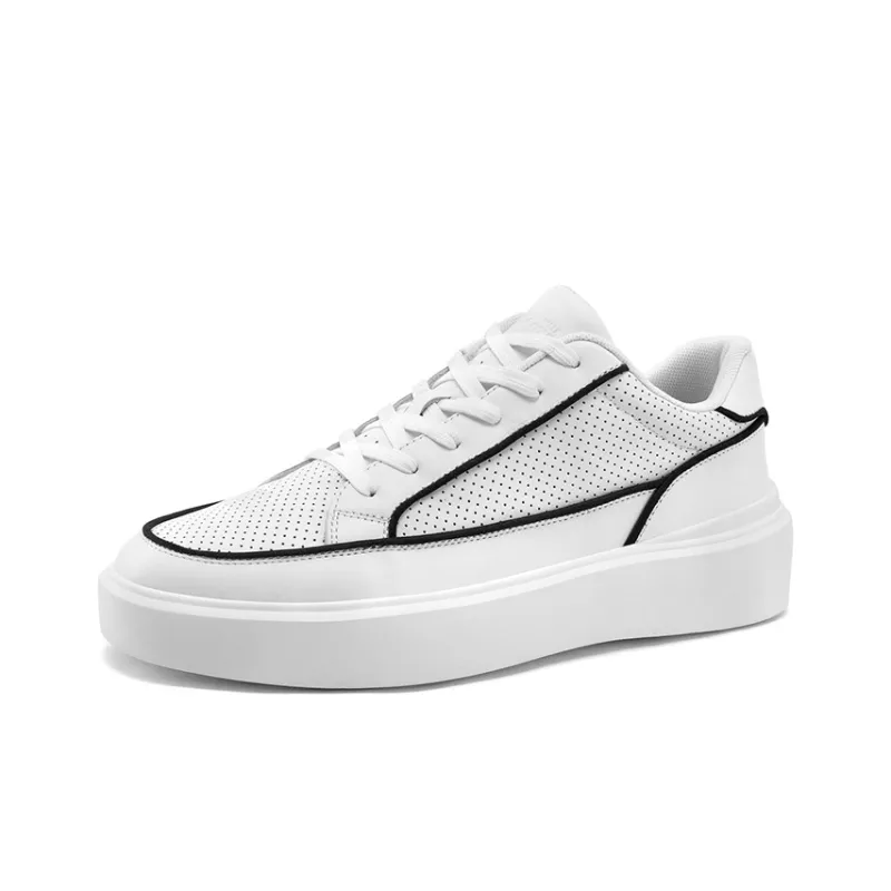 WALK SOUL Anti-Slip Wear-Resistant Breathable Moisture-Wicking Low-Top Skateboard Shoes Men's Black White Dark Blue-8