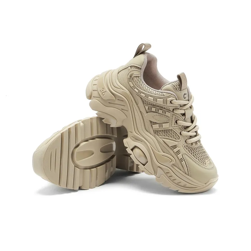 C°BANNER Low Top Chunky Sneakers Women's Khaki-3