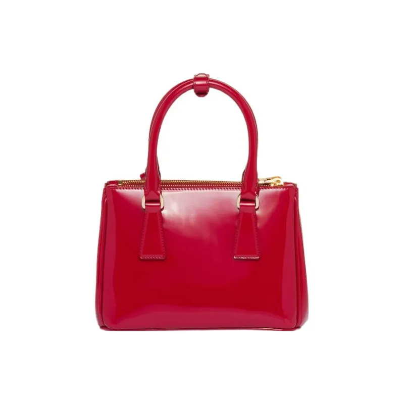 PRADA Patent Leather Shoulder Bag Crossbody Bag Handbag Mini Women's Cherry Red-2