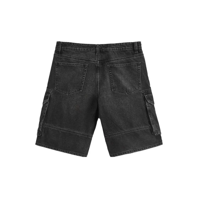 ZARA Denim Shorts Men Black-1