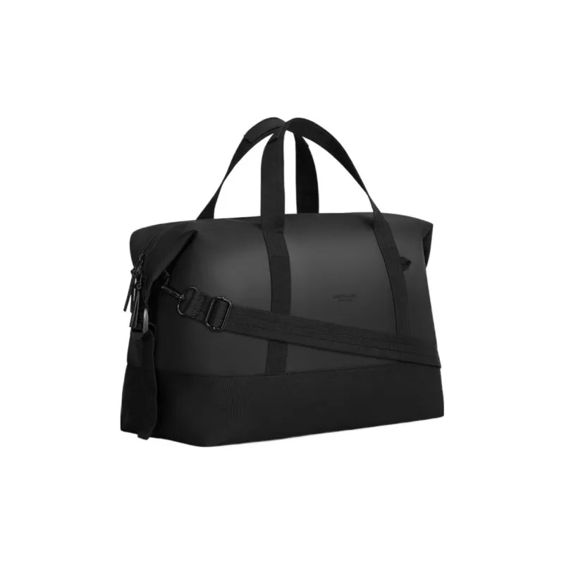 Gaston Luga Eco Friendly Polyester Material Travel Bag Unisex Elegant Black/Light Taupe/Orange Red-1