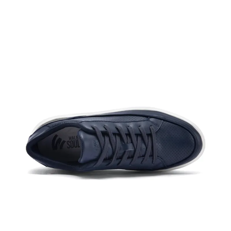 WALK SOUL Anti-Slip Wear-Resistant Breathable Moisture-Wicking Low-Top Skateboard Shoes Men's Black White Dark Blue-17