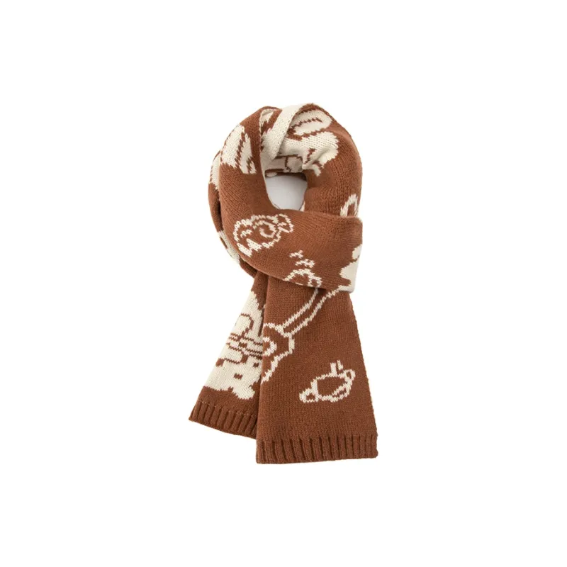 BAIJUAN Knit Scarves Unisex-2