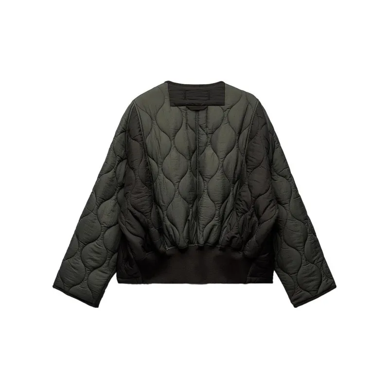 ZARA Puffer Jacket Women's Dark Khaki-1