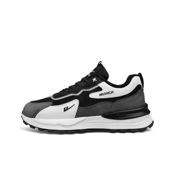 Warrior Cushioned Anti Slip Wear Resistant Breathable And Warm Low Top Running Shoes Men's Black White