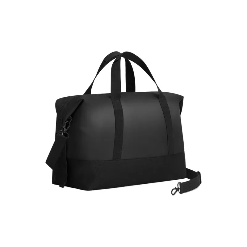 Gaston Luga Eco Friendly Polyester Material Travel Bag Unisex Elegant Black/Light Taupe/Orange Red-2