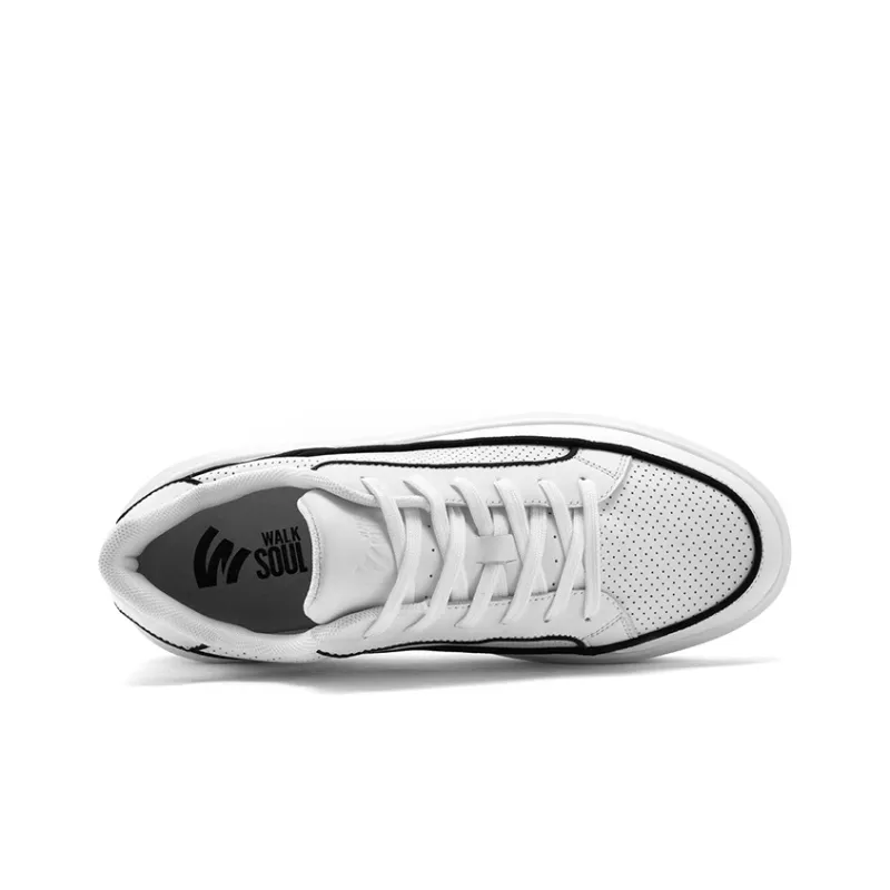 WALK SOUL Anti-Slip Wear-Resistant Breathable Moisture-Wicking Low-Top Skateboard Shoes Men's Black White Dark Blue-10
