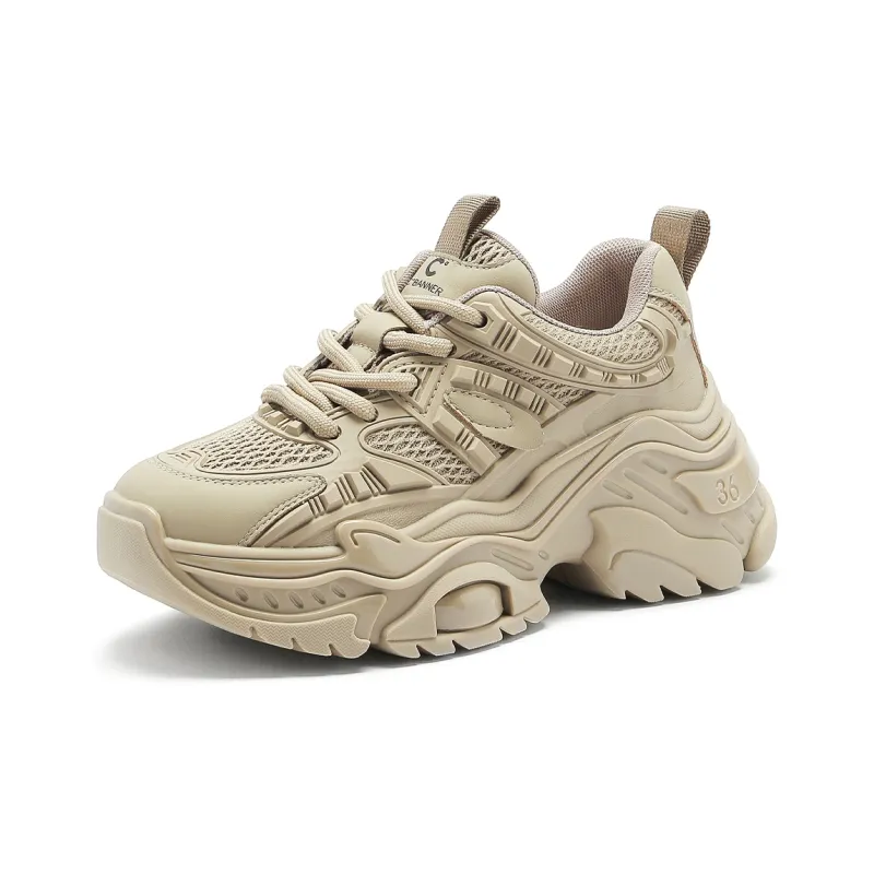 C°BANNER Low Top Chunky Sneakers Women's Khaki-1
