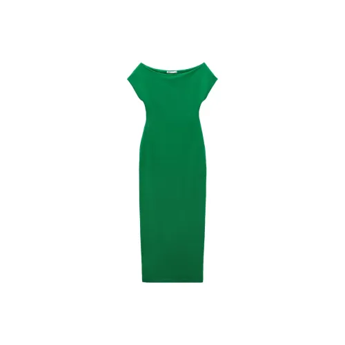 ZARA Short-Sleeved Dresses Women's Green