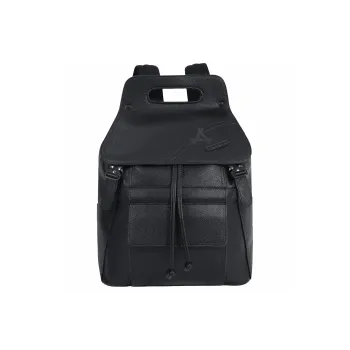 KONADCT Microfiber Synthetic Leather Flap Leather Backpack For Business And Laptop Large Size Unisex Black